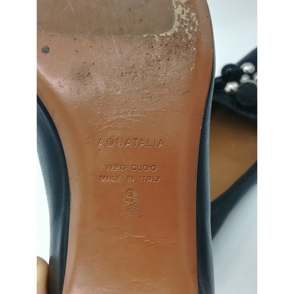 Aquatalia Black Ballet Flats With Jewels - Picture 12 of 12